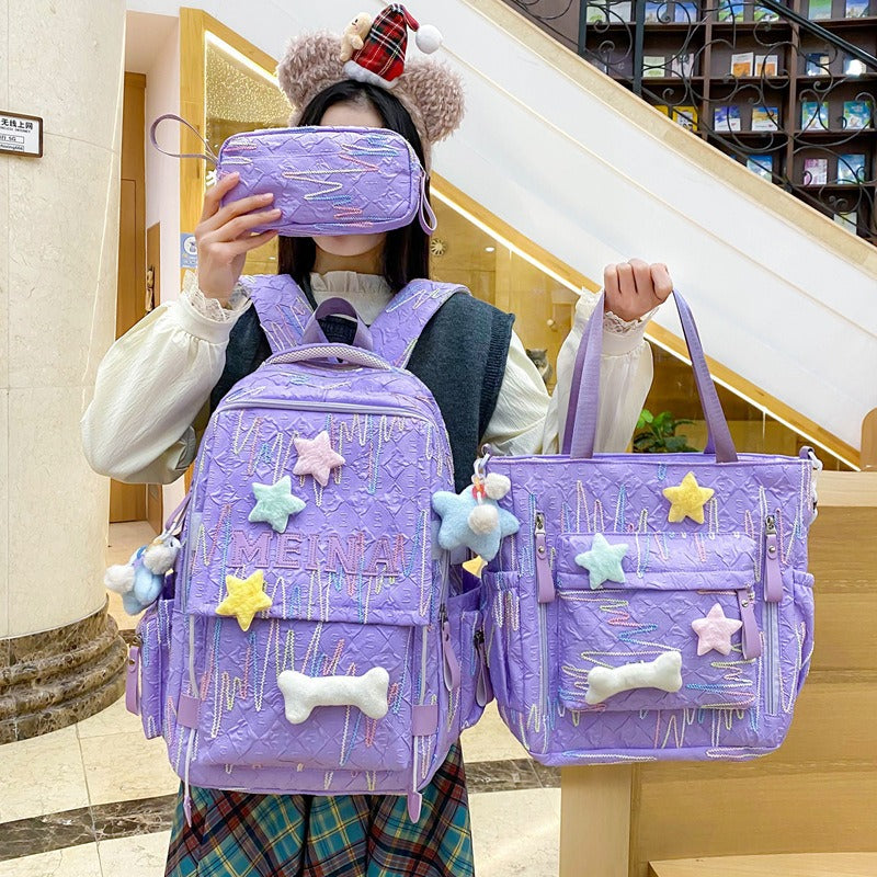 Cute Quilted School Backpack and Tote Set Stornfield