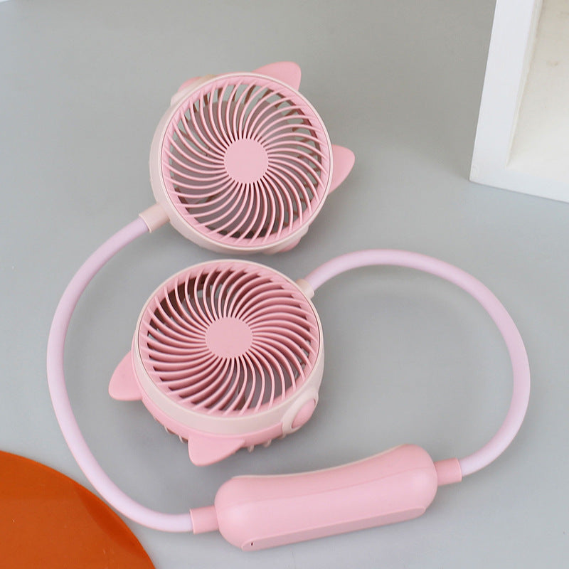 Ladies Portable Neck Fan with Flexible Mount and Dual Fan System Stornfield