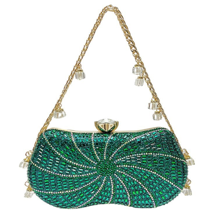 Sparkling Crystal-Studded Evening Handbag