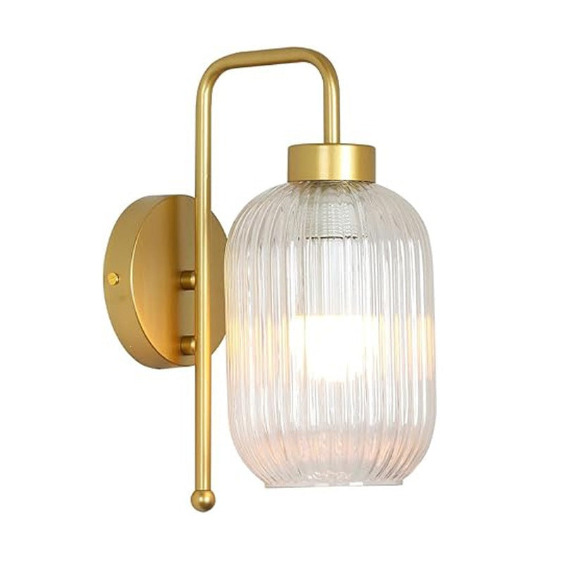 Contemporary Ribbed Glass Wall Light