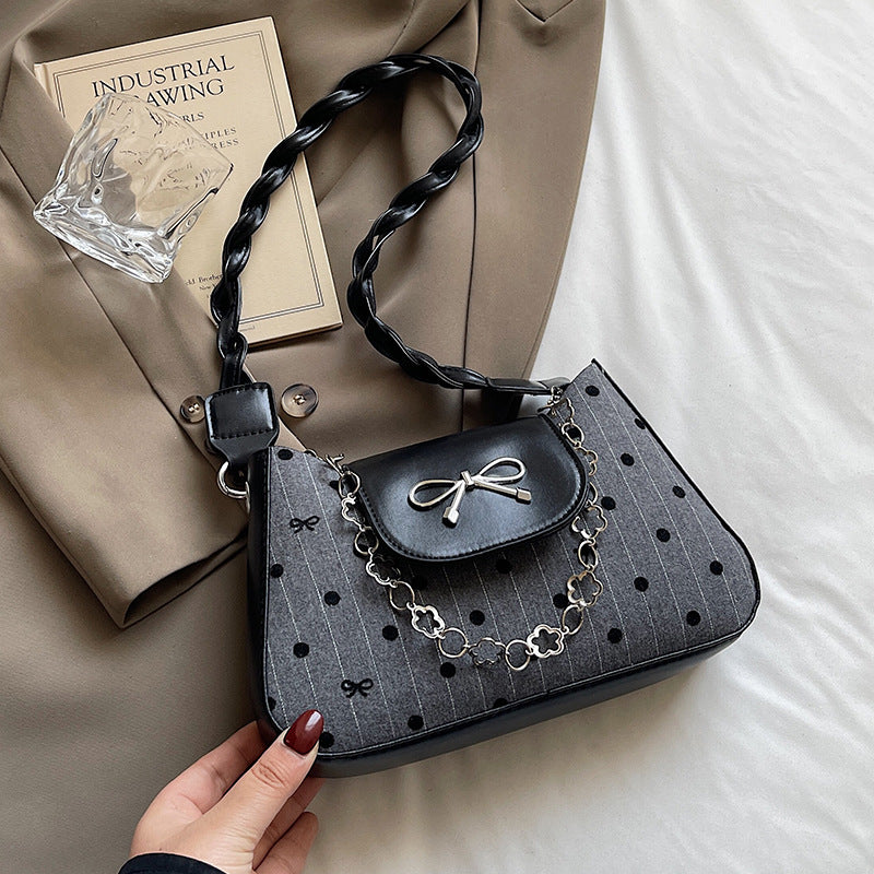 Classic Polka Dot Handcrafted Shoulder Bag