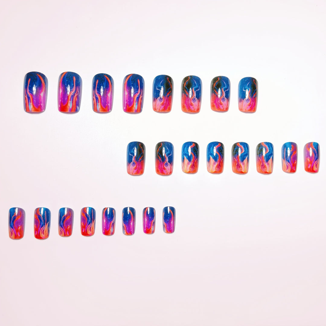 Creative Gel Nails with Luminous Wave Pattern Stornfield