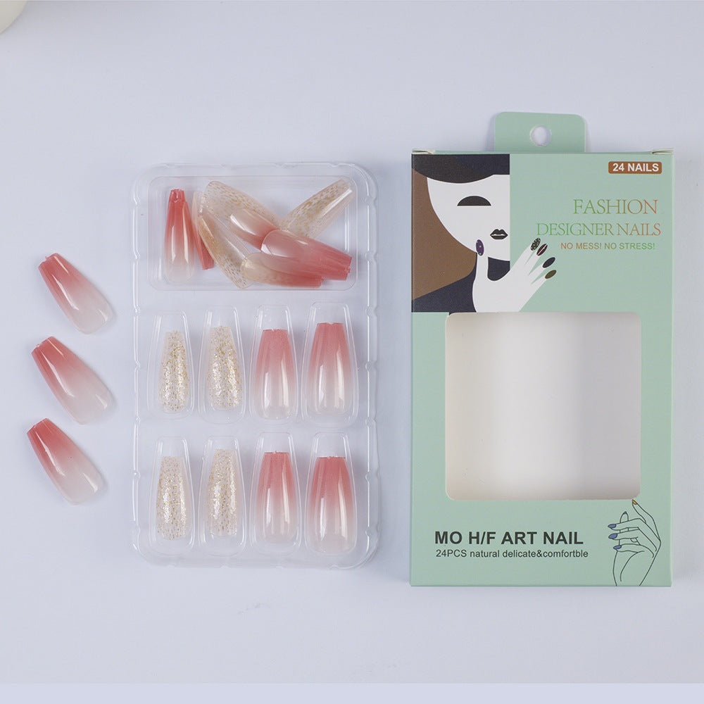 Glamorous artificial nails in modern glitter gradient design Stornfield