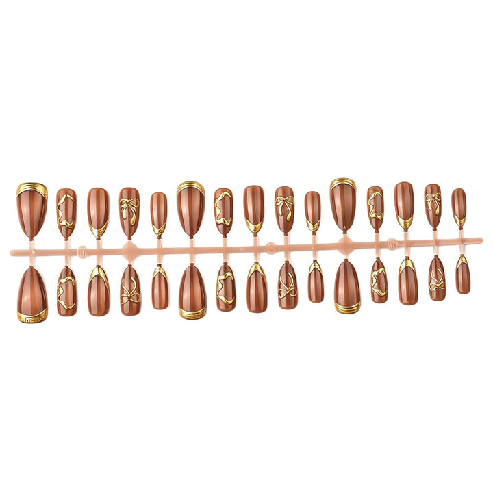 Elegant artificial nails with gold accents Stornfield