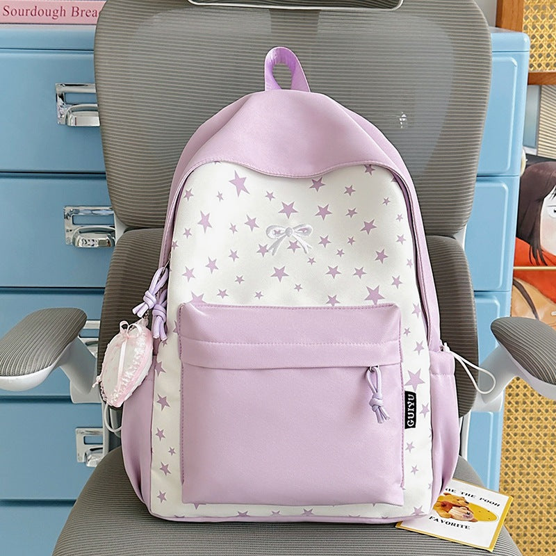 Cartoon-Themed Star-Patterned Backpack Stornfield