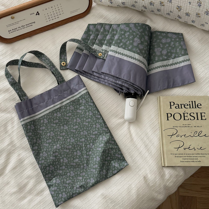 Women's eco-friendly shopping bag with integrated folding umbrella Stornfield