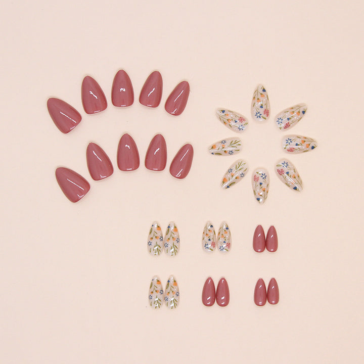 Artistic Floral Press-On Nail Art Stornfield