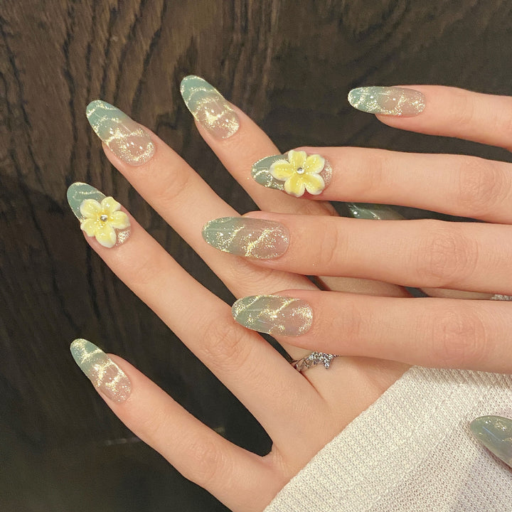 Decorative Floral Press-On Nails Set  1791774257