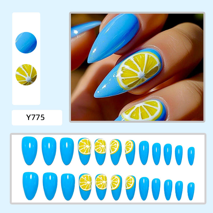 Artificial nails with lemon design Stornfield