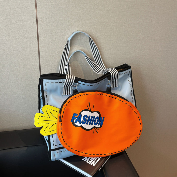 Creative Graphic Print Tote Bag
