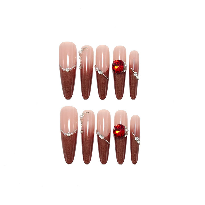 Artificial nails with glamorous rhinestone decorations Stornfield