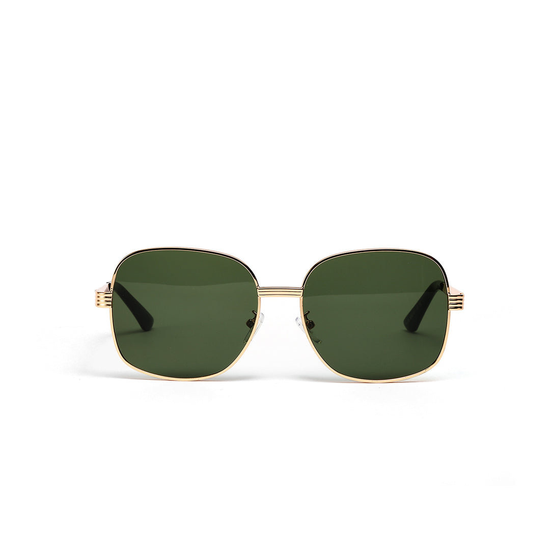 Ladies fashionable angular sunglasses with luxurious golden frame Stornfield