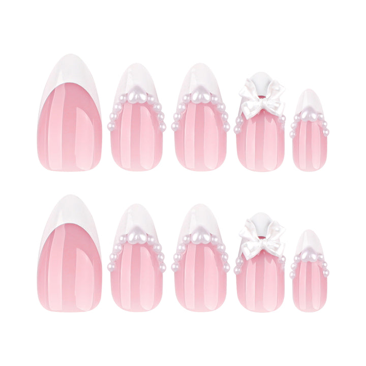Artful Nail Extensions with Bead and Bow Designs Stornfield