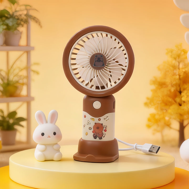 Ladies Portable Hand Fan with Cute Character Design Stornfield