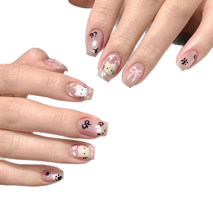 Cute Bunny-Themed Press-On Nail Art Set Stornfield