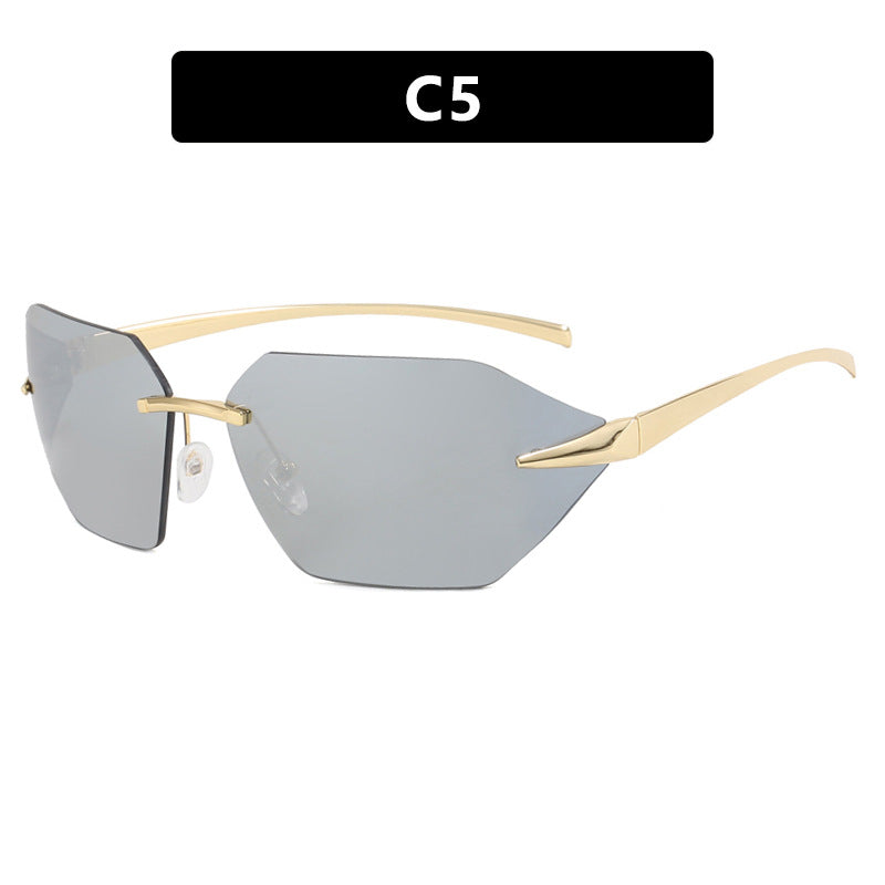 Women's geometric sunglasses with elegant metal frame and polarized lenses Stornfield