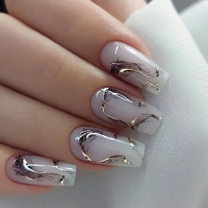 Marble Design Press-On Nail Extensions Stornfield