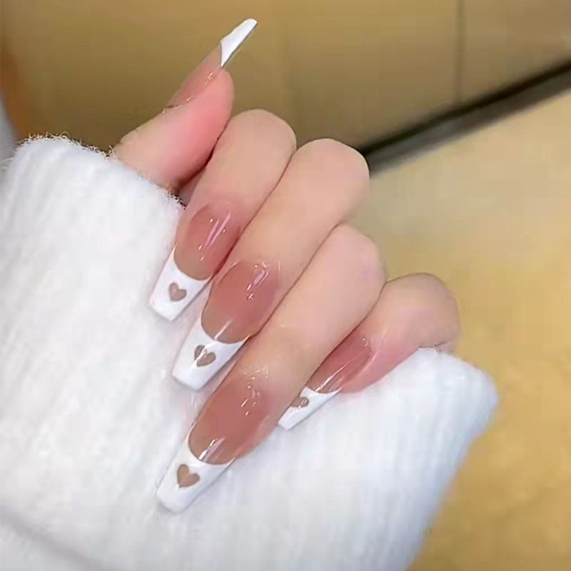 Stylish heart and ombre design artificial nails Stornfield