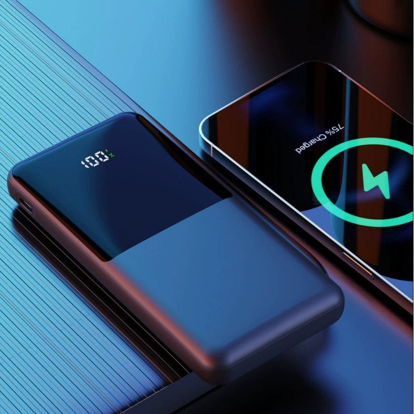 Portable power bank with integrated charging station and digital display Stornfield