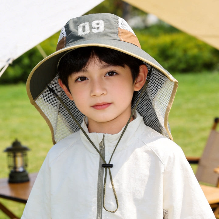 Kids' sun hat with breathable mesh neck protection and adjustable chin strap Stornfield