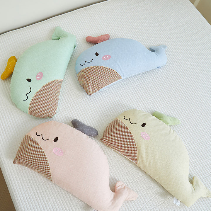 Cuddly whale cuddle pillow for children with soft cover & removable cover