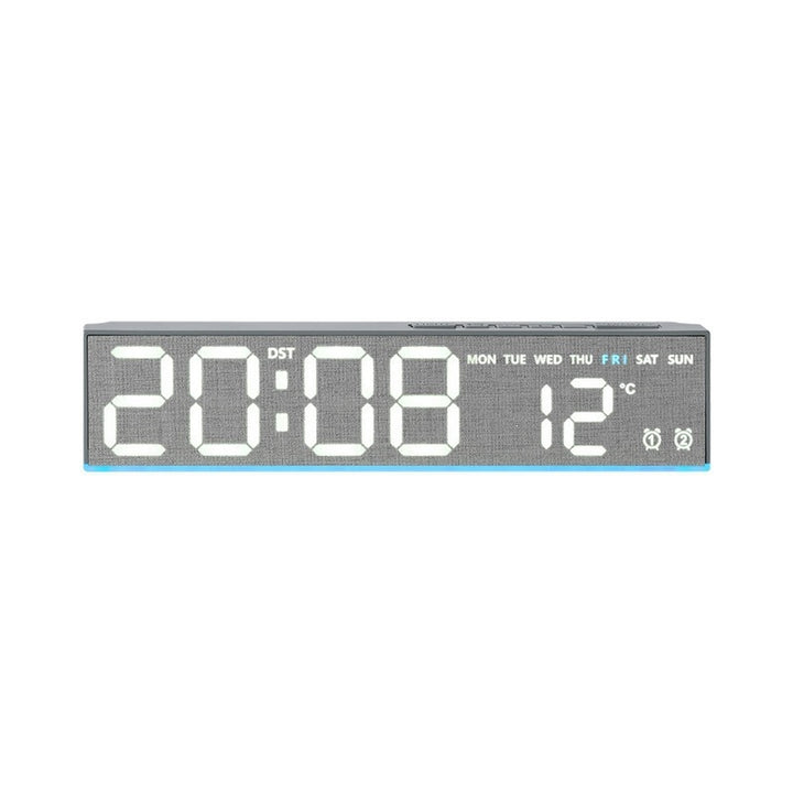 Digital alarm clock with wood look and temperature display Stornfield