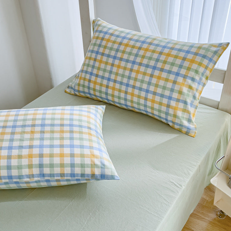 Lightweight Cotton Bunk-Bed Bedding Set with Duvet Cover Pillowcase and Fitted Sheet