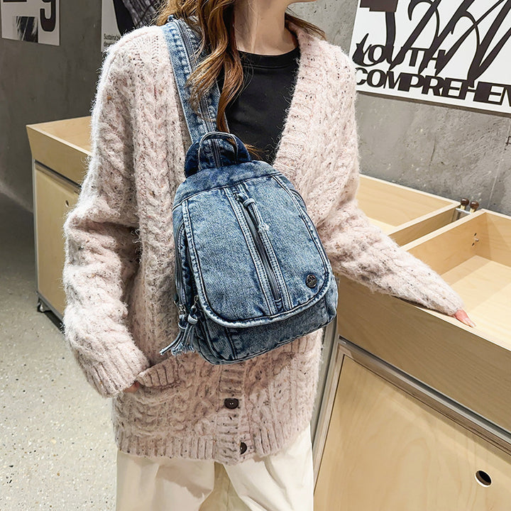 Compact Denim Sling Backpack Stornfield