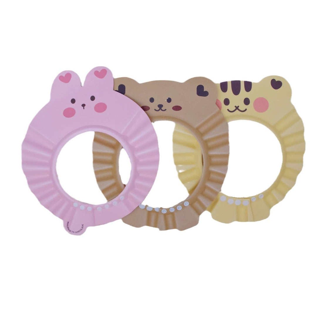 Baby Bath Shower Visor with Adjustable Snap and Cute Animal Ruffle Design