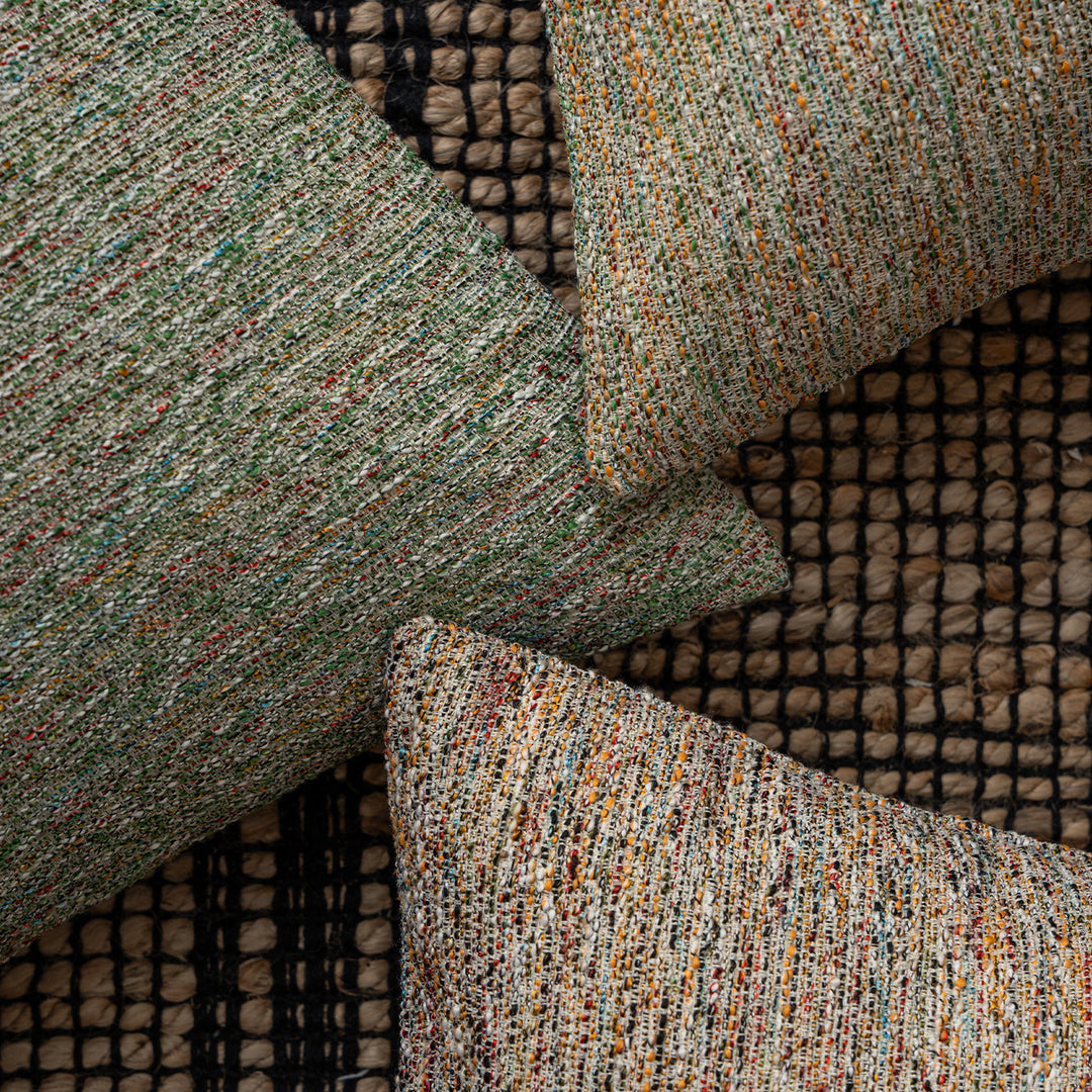 Woven square decorative pillow cover with mottled bouclé structure Stornfield