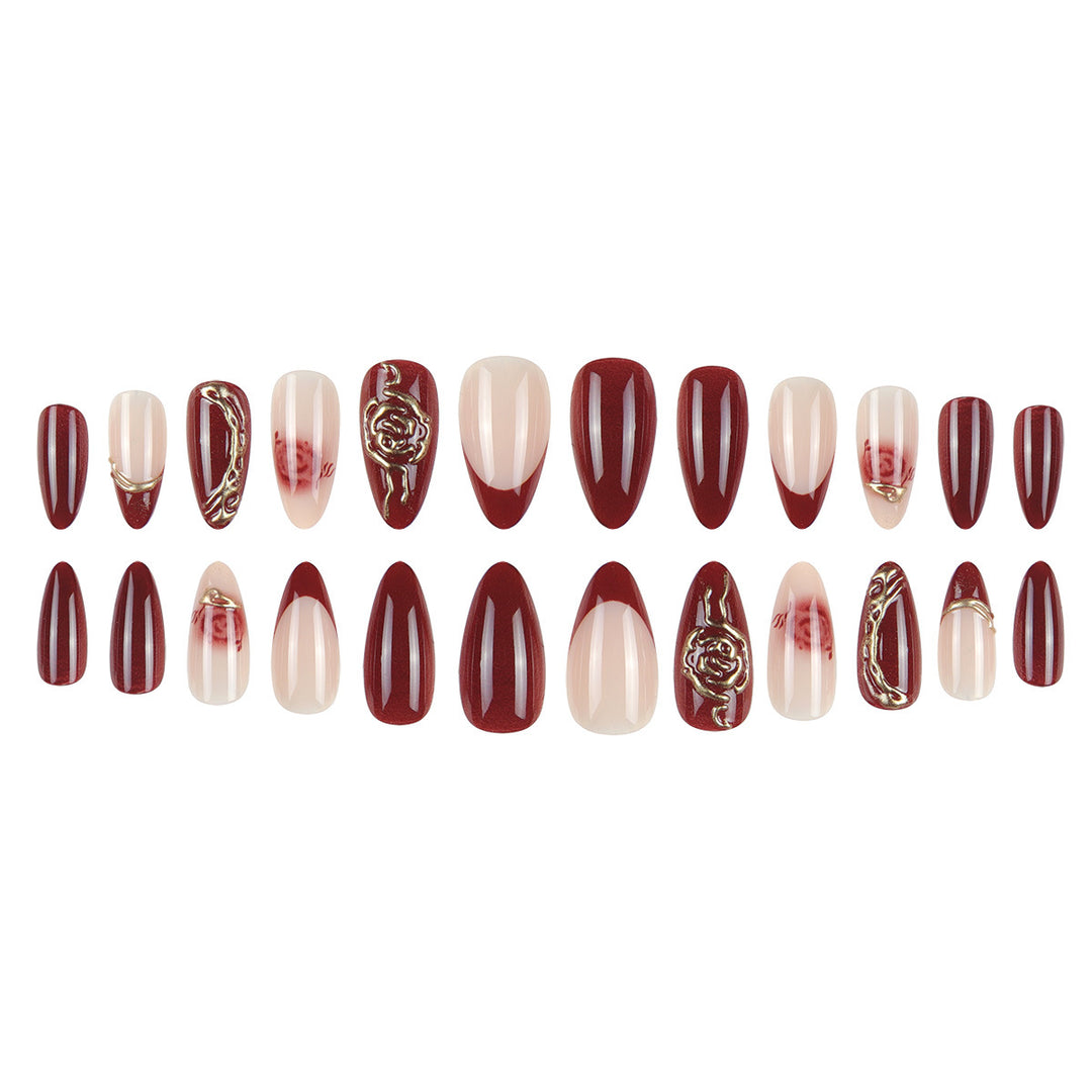 Luxury Artistic Press-On Nails with Embellished Design Stornfield