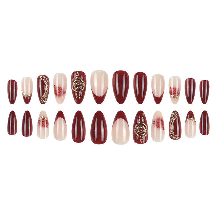 Luxury Artistic Press-On Nails with Embellished Design Stornfield