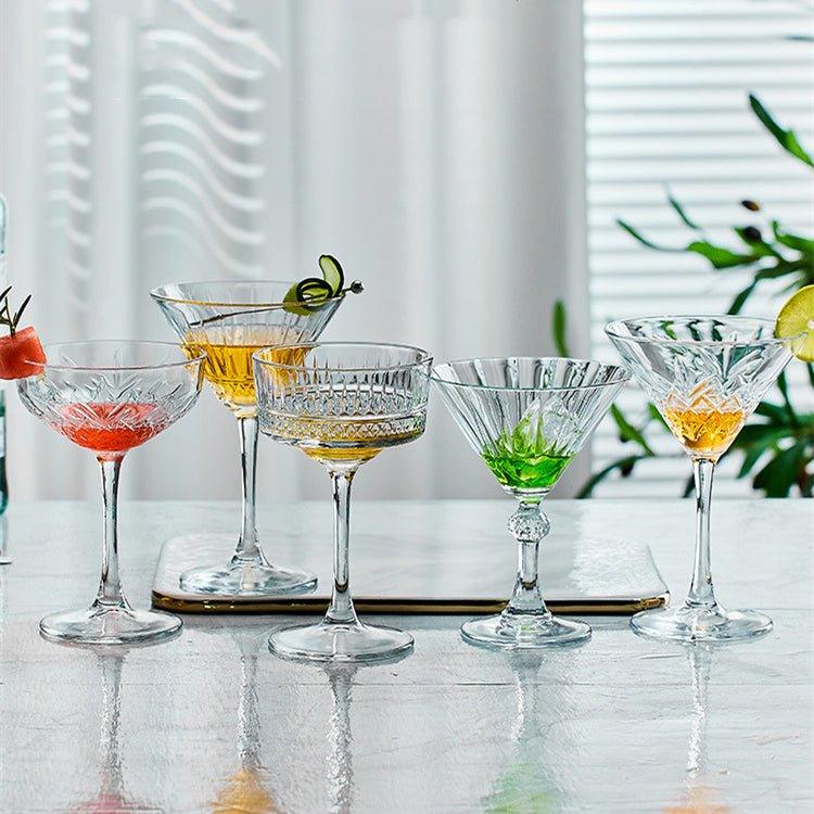 Patterned Martini Cocktail Glasses | Stornfield