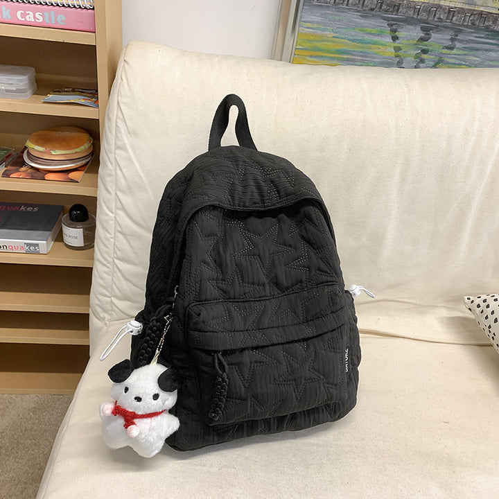 Quilted Backpack with Decorative Charm Stornfield