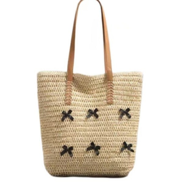 Braided Bast Bag with Decorative Bow Design Stornfield