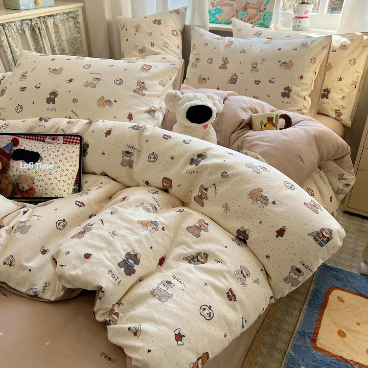 Cute Bear-Themed Bedding Set
