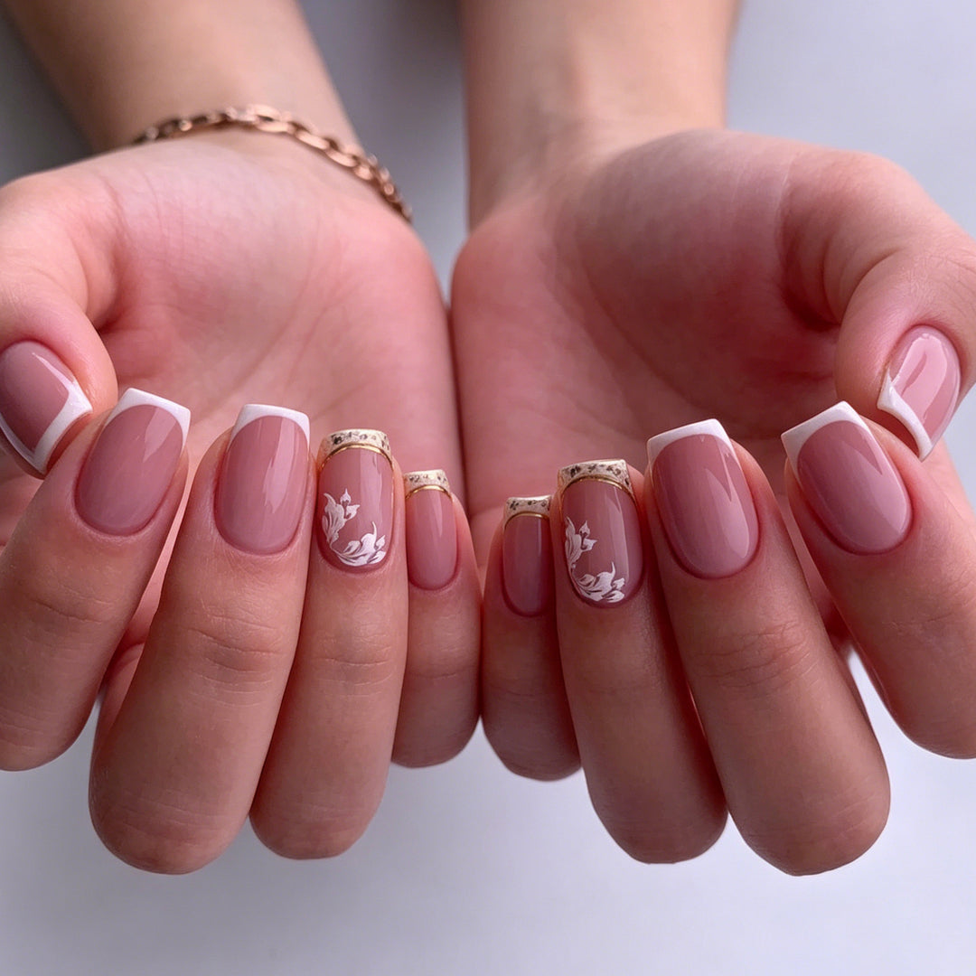 Elegant Floral Acrylic Nail Enhancements Stornfield 1789915777