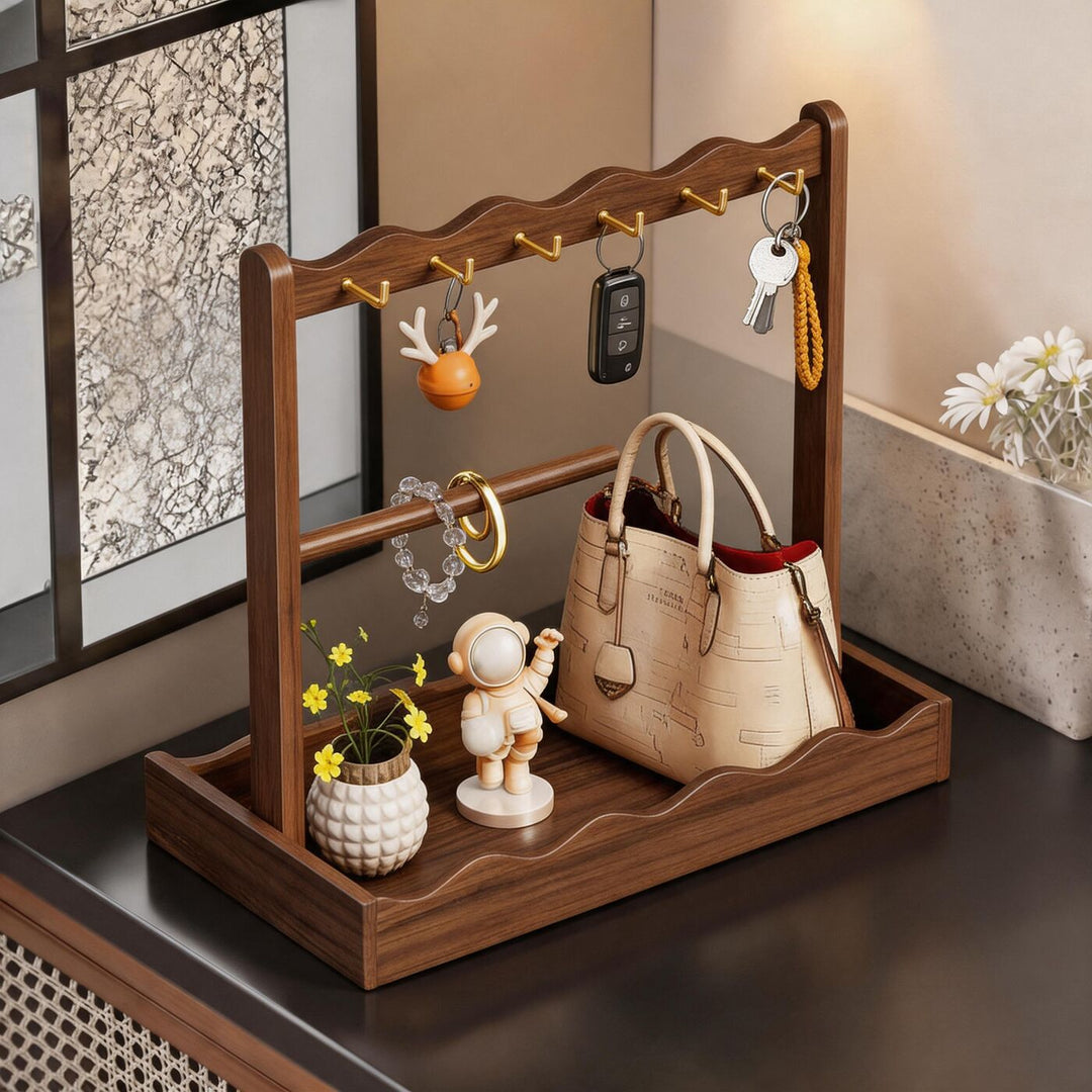 Countertop Wooden Key & Accessory Organizer