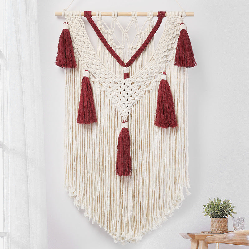 Macramé wall hanging with fringes and tassels Stornfield