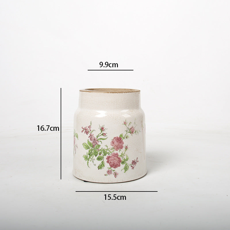 Decorative flower pot with floral decoration Stornfield