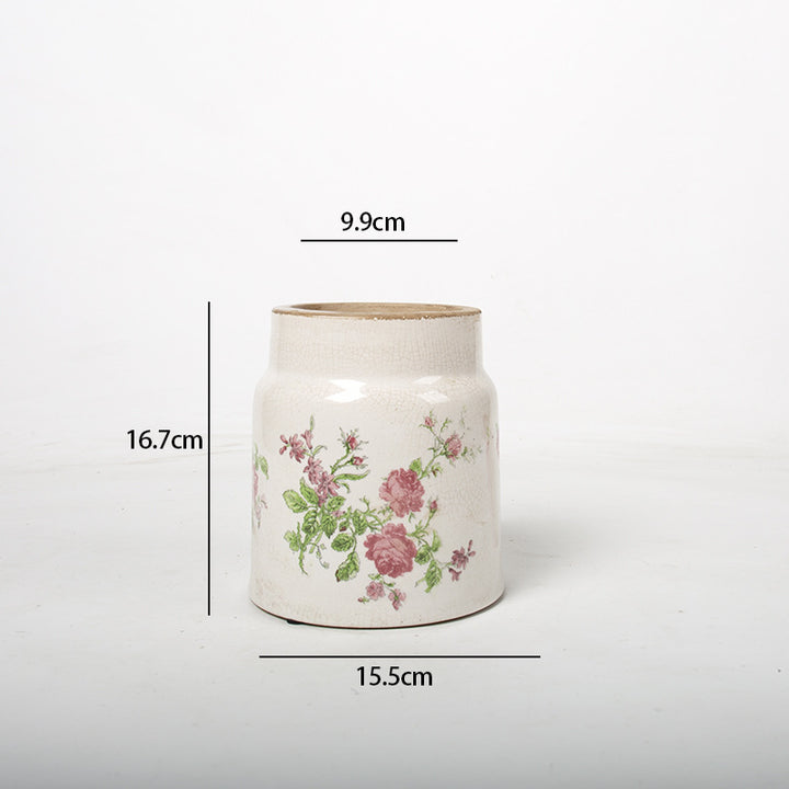 Decorative flower pot with floral decoration Stornfield