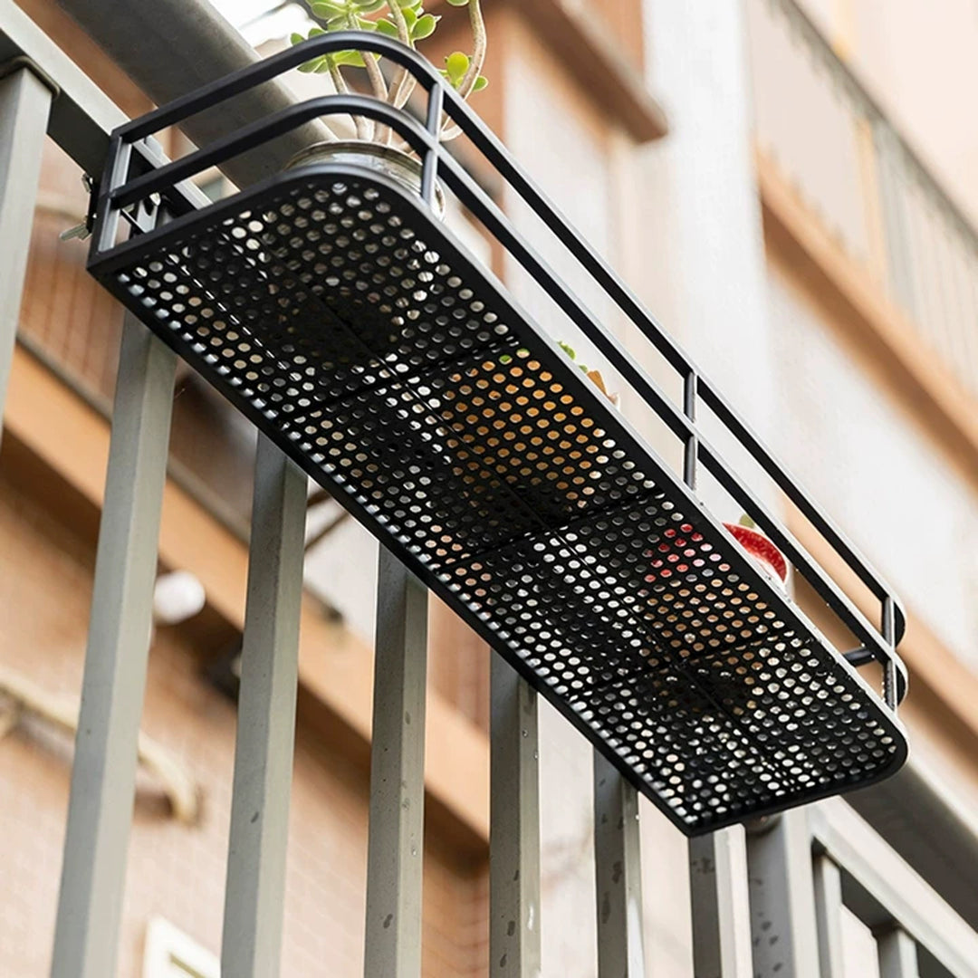 Mesh Balcony Hanging Planter Box with Clamp-On Mount and Drainage