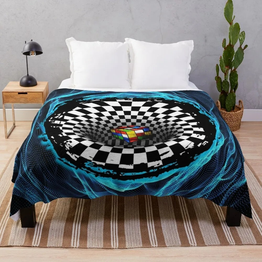 Contemporary Graphic Print Fleece Blanket