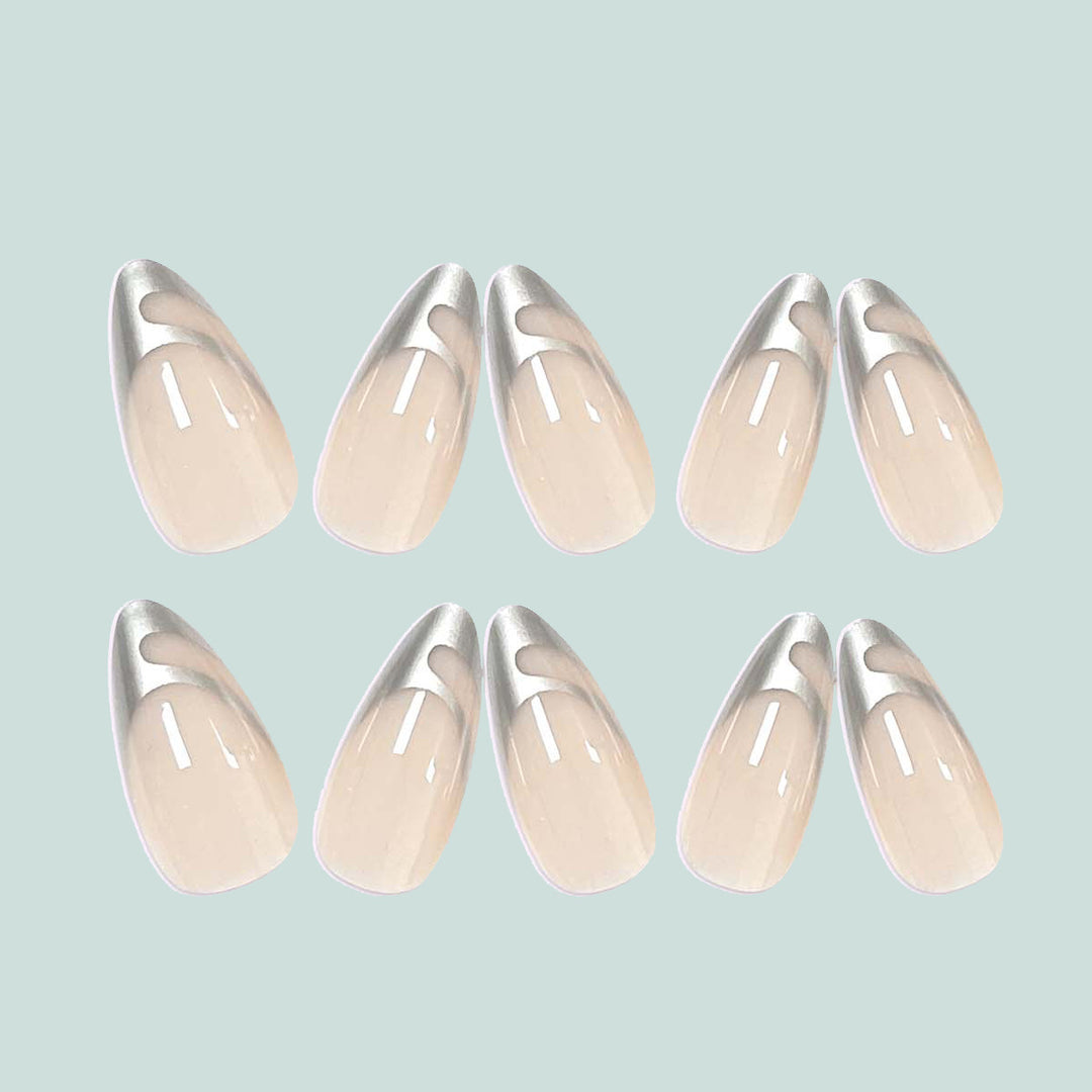 Exclusive Stiletto Artificial Nails with Metallic Accents Stornfield