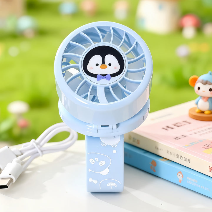 Women's Portable Hand Fan with Cute Animal Design and USB Charging Function Stornfield