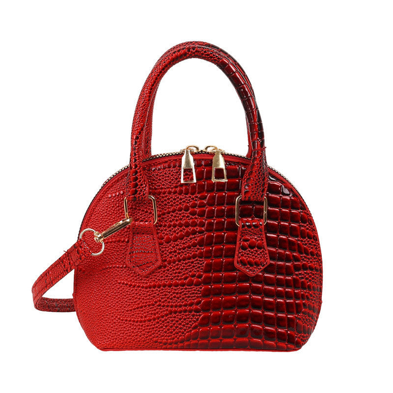 Crocodile-Embossed Mini Satchel Bag Stornfield