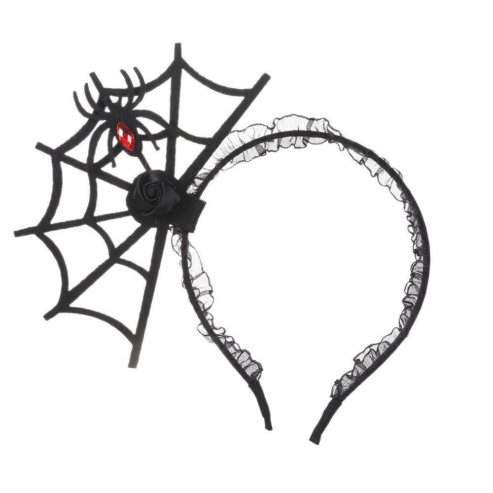 Halloween Hairband with Spider Web Design