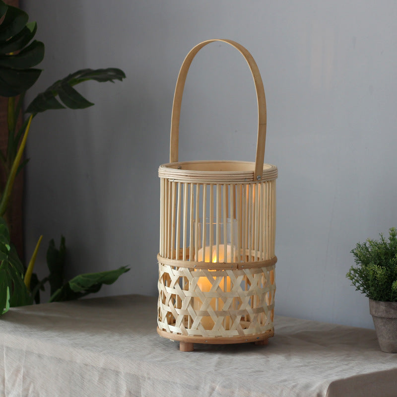 Handcrafted lantern made of rattan Stornfield