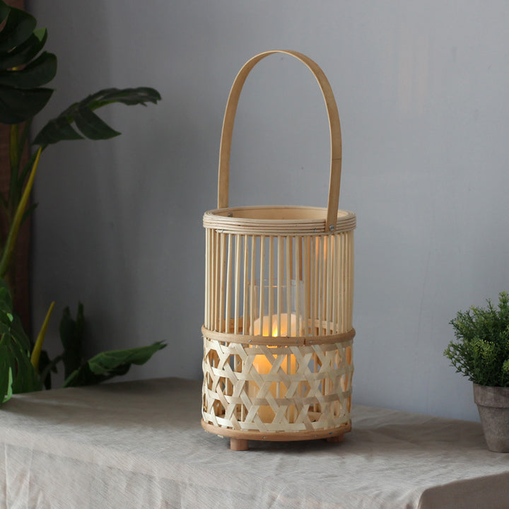 Handcrafted lantern made of rattan Stornfield
