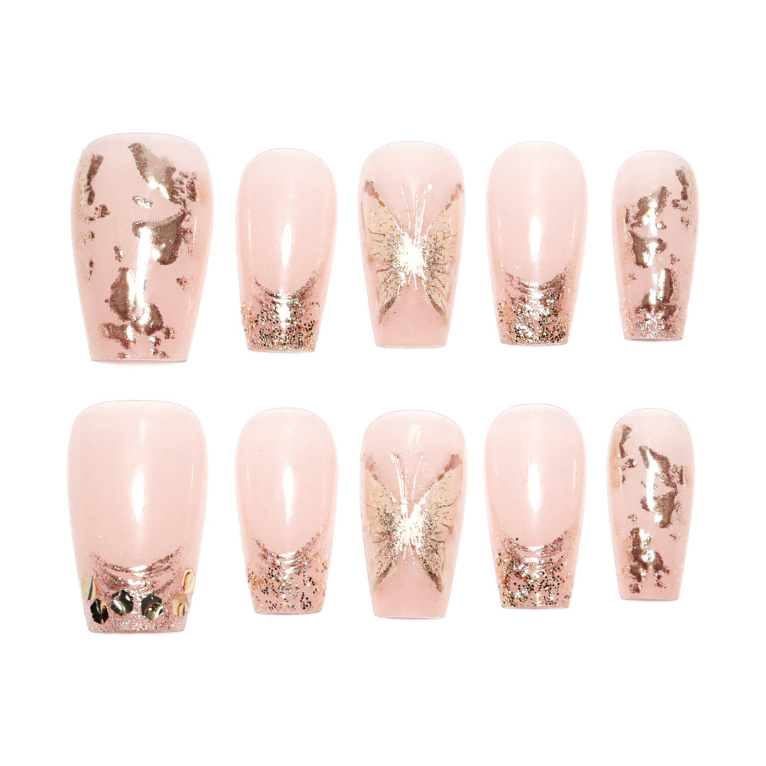 Artificial Nail Nail Art Set with Glitter and Floral Decorations Stornfield